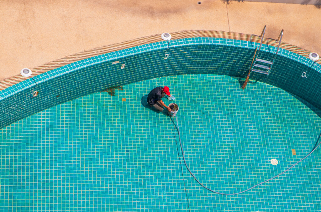 renovation, maintenance, repair, and tiling work of a swimming pool